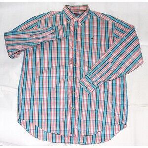 vineyard vines Whale Men's Long Sleeve Button Down Plaid‎ Shirt Size Large